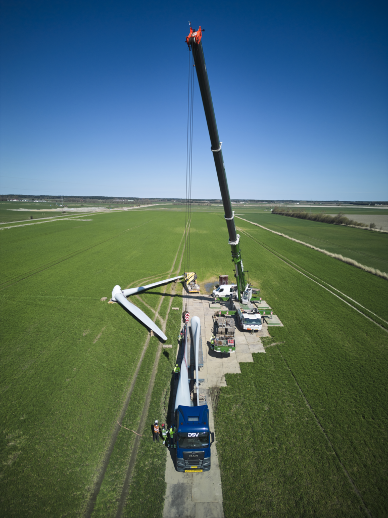 Two blades being transported